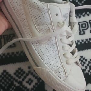 Nike White Perforated Athletic Shoes